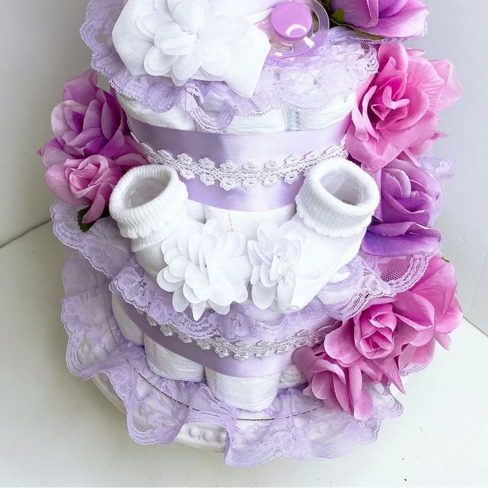 Flowers Easter Diaper Cake